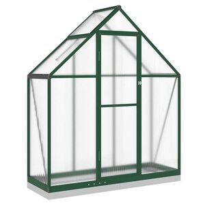 vidaXL Оранжерия с основа рамка зелен 169x58x202 см алуминий