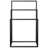vidaXL Свободностояща поставка за кърпи, черна, 48x24x79 см, желязо