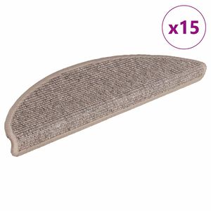 vidaXL Изтривалки за стълби, 15 бр., 56x17x3 см, тъмнобежови, полукръгли
