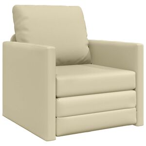 vidaXL Диван легло Крем 74 x 77 x 81 см Изкуствена