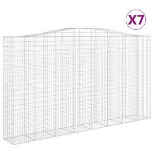 vidaXL Габионни кошници арка 7 бр 400x50x220/240 см поцинковано желязо