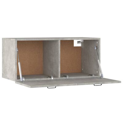 vidaXL Стенен шкаф, бетонно сив, 80x36,5x35 см, инженерно дърво
