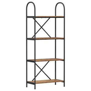 vidaXL Рафт за книги 4 нива 60 x 30 x 146 см Инженерна дървесина