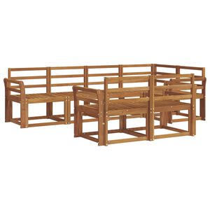 vidaXL Комплект дивани за открито 7 pcs Естествен