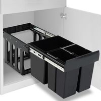 vidaXL Кош за вграждане за кухненски шкаф, плавно затваряне, 48 л