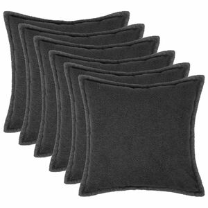 vidaXL Калъфка за възглавница 6 pcs HOUTEN Тъмносиво 30 x 30 cm Букле