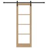 vidaXL Преплъзваща се врата ORKDAL Естествено и черно 73,5 x 211 см
