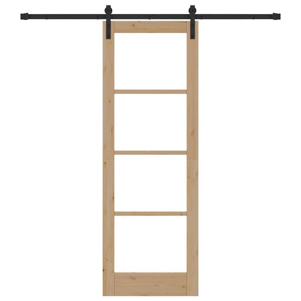 vidaXL Преплъзваща се врата ORKDAL Естествено и черно 73,5 x 211 см