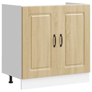 vidaXL Шкаф за мивка, Kalmar, дъб сонома, 80x46x81,5см инженерно дърво