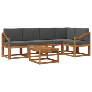 vidaXL Комплект дивани за открито 6 pcs Натурален и Антрацит