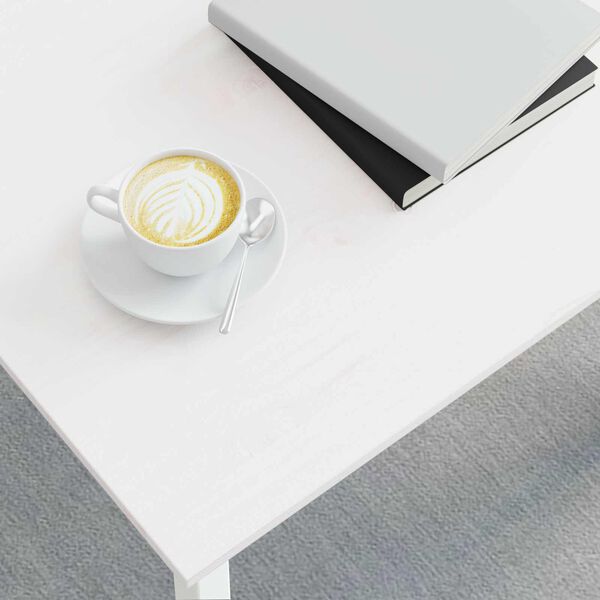 vidaXL Масичка за кафе Бяло 50 x 50 x 36 см Солидно борово дърво