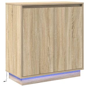 vidaXL LED конзолна маса Дъб сонома 71 x 34,5 x 75 см