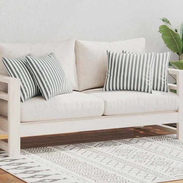 vidaXL Градински възглавници, 4 бр, райета, 45x45 см, сиви