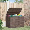 vidaXL Кутия за градински възглавници PE ратан 145x100x103 см кафява