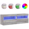 vidaXL Стенни ТВ шкафове с LED лампи, 2 бр, сив сонома, 60x30x40 см