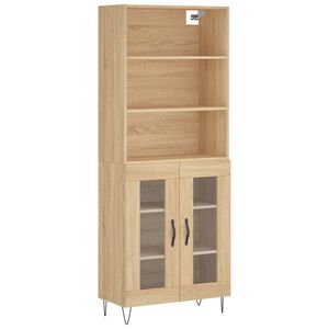 vidaXL Висок шкаф, дъб сонома, 69,5x34x180 см, инженерно дърво