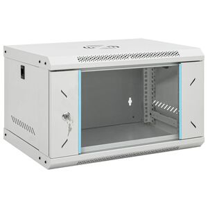 vidaXL Мрежов кабинет със съхранение Сиво 530 x 400 x 300 mm Стомана