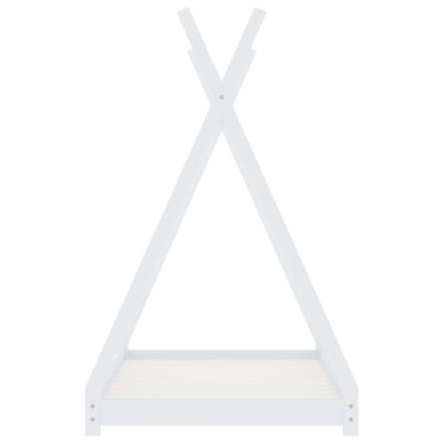 vidaXL Рамка за детско легло, бяла, бор масив, 90х200 см