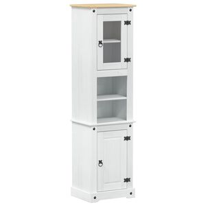 vidaXL Шкаф за баня Бяло 50 x 40 x 185 см Солидно борово дърво