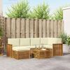 vidaXL Комплекти дивани 7 pcs Натурален и Крема Солидно акациево дърво