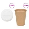 vidaXL Хартиени чаши за кафе с капачки 1000 бр. 12oz 300ml