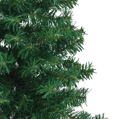 vidaXL Ъглова изкуствена коледна елха, зелена, 120 см, PVC