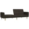 vidaXL 2-местно разтегателно канапе, тъмнокафяво, текстил