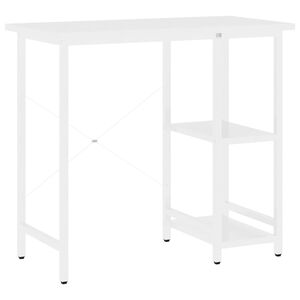 vidaXL Компютърно бюро, бяло, 80x40x72 см, МДФ и метал
