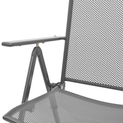 vidaXL Градински регулируеми столове, 2 бр, стоманена мрежа