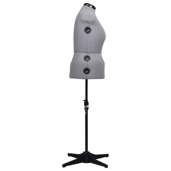vidaXL Регулируем манекен, женски, сив, размер L/44-50