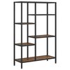 vidaXL Етажерка за книги 80x30x120 см стомана и инженерно дърво