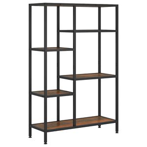 vidaXL Етажерка за книги 80x30x120 см стомана и инженерно дърво