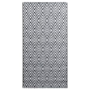 vidaXL Килим за открито, ARAKIL бяло и черно, 120x180 см, PP