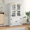 vidaXL Витрина Бяло 103.5 x 42 x 180 см Солидно борово дърво