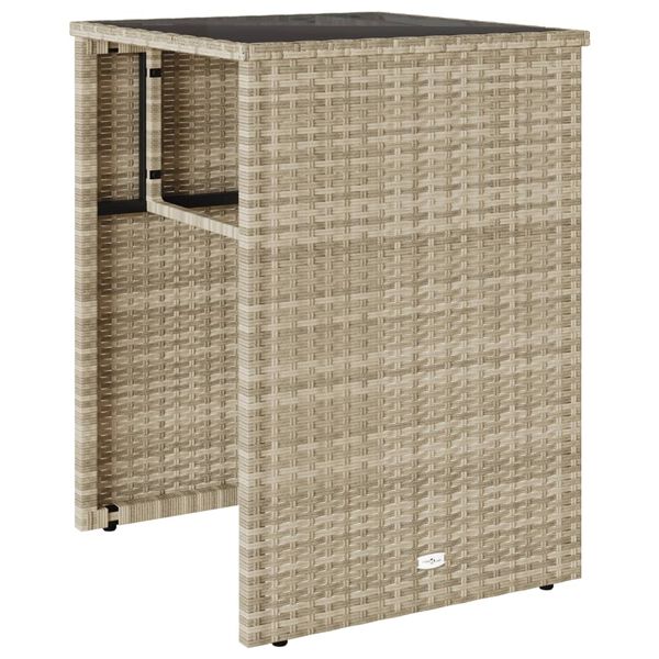 vidaXL Бистро комплект с възглавници 3 части светлосив полиратан