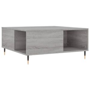 vidaXL Кафе маса, сив сонома, 80x80x36,5 см, инженерно дърво