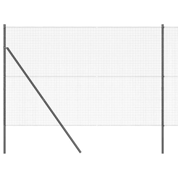 vidaXL Стълб за ограда. Сив 10 x 1,6 м (25 x 25 мм мрежа)