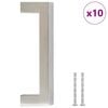 vidaXL Дръжки за шкафове, 10 бр, сребристи, 96 мм, неръждаема стомана