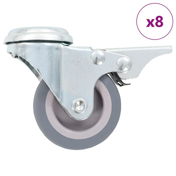 vidaXL 8 бр въртящи се колела с отвори за болт, 50 мм