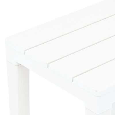 vidaXL Градински пейки, 2 бр, бели, пластмаса