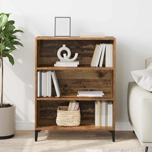 vidaXL Служебен шкаф Старо дърво 69,5 x 32,5 x 90 см Инженерно дърво