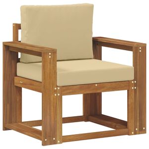 vidaXL Външен диван Солидно акациево дърво и полиестер Естествен