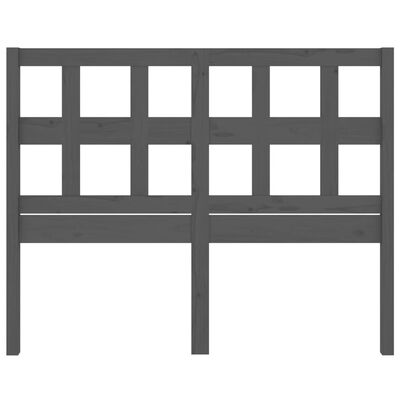 vidaXL Горна табла за легло, сива, 205,5x4x100 см, бор масив