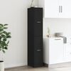 vidaXL Шкаф органайзер, черен, 30x41x174,5 см, инженерно дърво