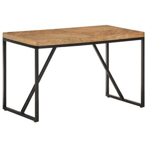 vidaXL Трапезна маса, 120x60x76 см, акациево и мангово дърво масив