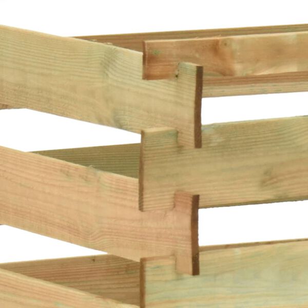 vidaXL Градински ламелен компостер, 100x100x80 см, импрегниран бор