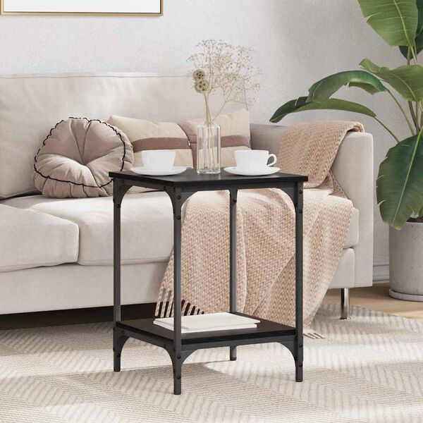 vidaXL Масичка за кафе Черния дъб 40 x 40 x 55 см Инженерно дърво