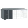 vidaXL Клетка за птици със съхранение Антрацит 645 x 310 x 247 см