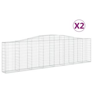 vidaXL Габионни кошници арка 2 бр 400x30x100/120 см поцинковано желязо