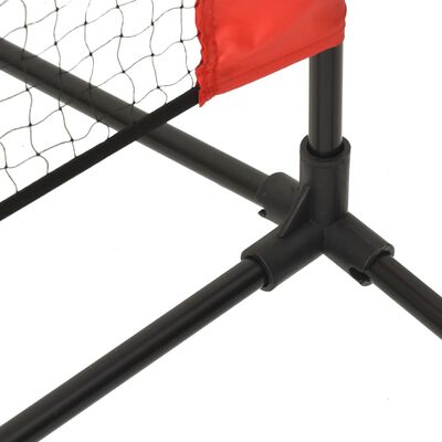 vidaXL Мрежа за тенис, черно-червена, 500x100x87 см, полиестер